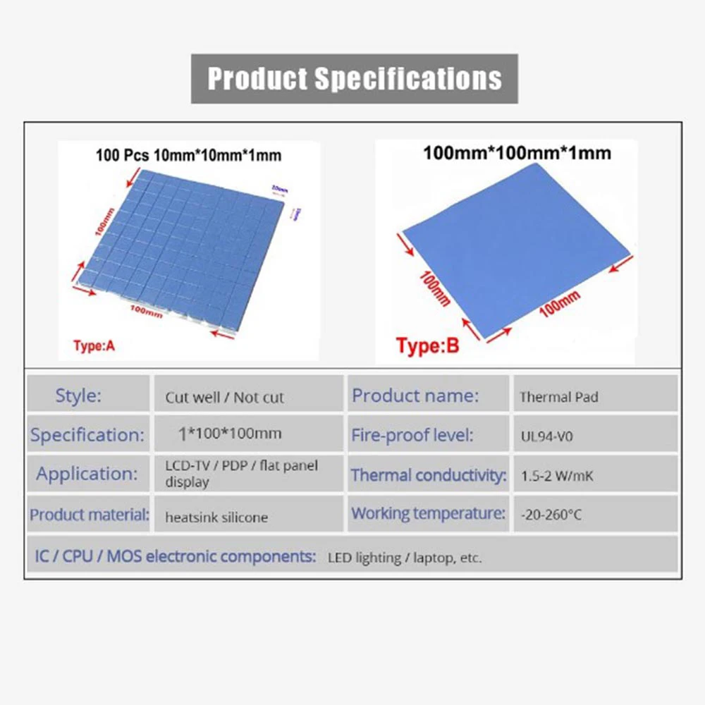 Силиконовые прокладки для теплоотвода ЦПУ 100 шт. радиаторы центрального