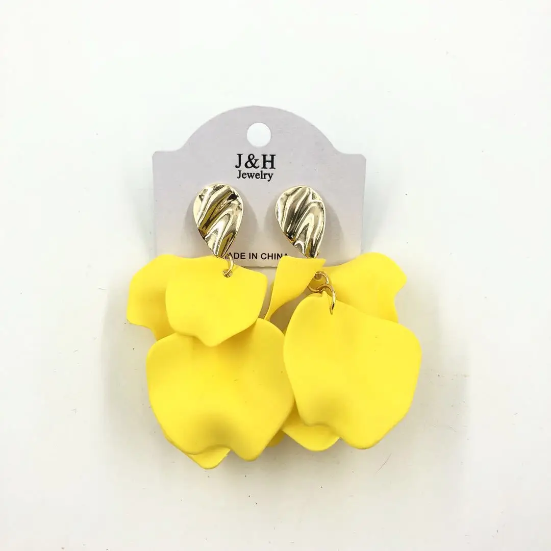 Aretes de mujer, современный стиль, дизайн, большие красные лепестки роз, серьги с кисточками, тренд, темперамент, летние корейские серьги для женщин - Окраска металла: 21