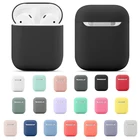 19 видов цветов Мягкий силиконовый чехол для Apple airpods 1 2 защитный Bluetooth Беспроводной для наушников для AirPods 2 зарядным устройством сумки