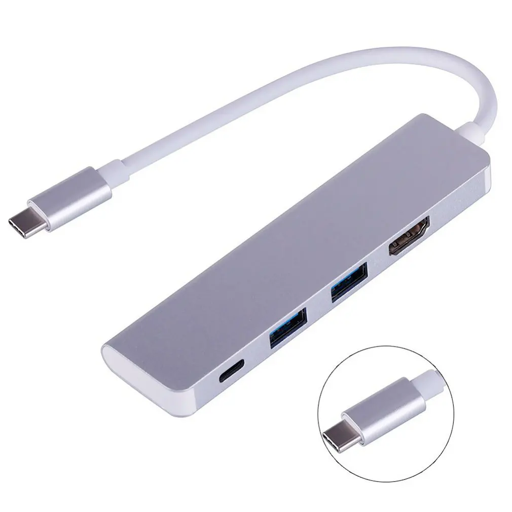 

4 In 1 Type-C To HDMI-compatible PD USB3.0 Docking Station Hub Adapter For Macbook High Definition TV