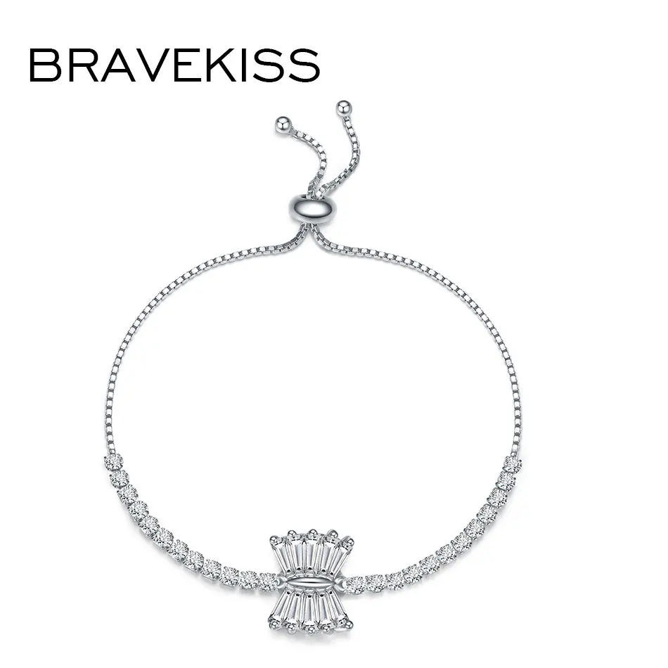 Bravekiss браслеты с бабочками модная друзей CZ теннис белый Браслеты для Для женщин