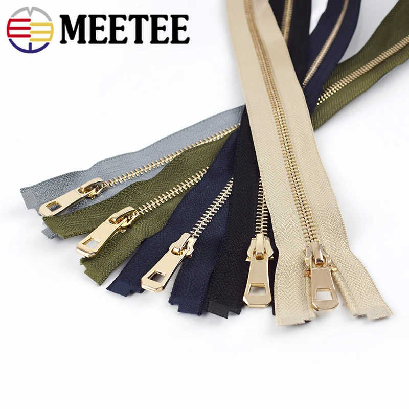 Meetee 2 шт. 35-85 см 5 # металлическая молния Золотые открытые шитья сумки карманное