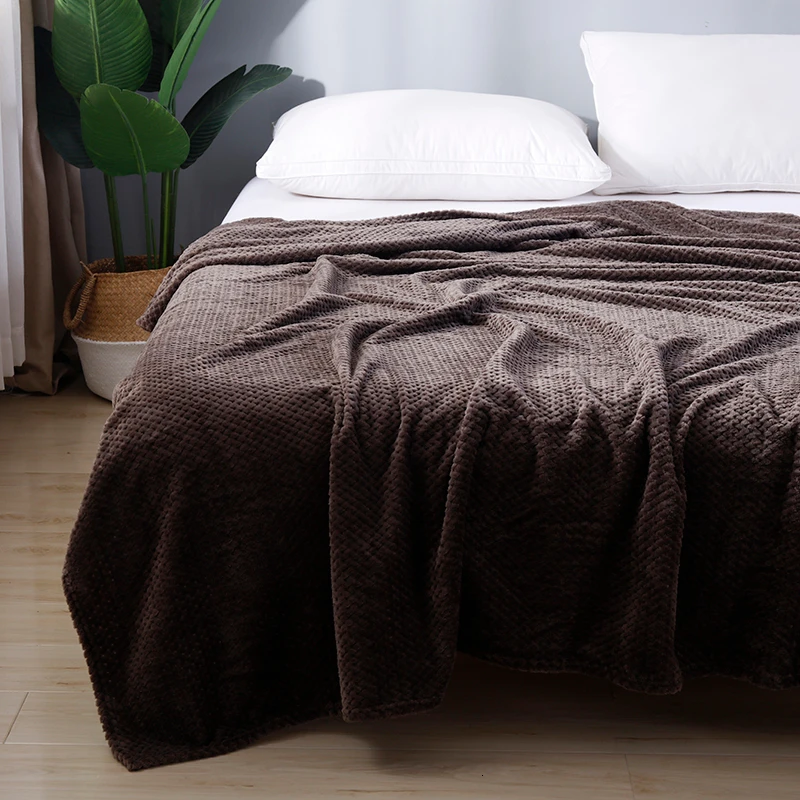 XC USHIO Flannel Fleece Throw Blanket Super Soft Warm Sofa/Bed Bedding Sheet Pineapple Plaid Bedspread Blankets 200*230cm | Дом и сад