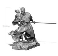 124 75mm 118 100mm resin model sekiro shadows warrior 3d printing figure unpaint no color rw 046