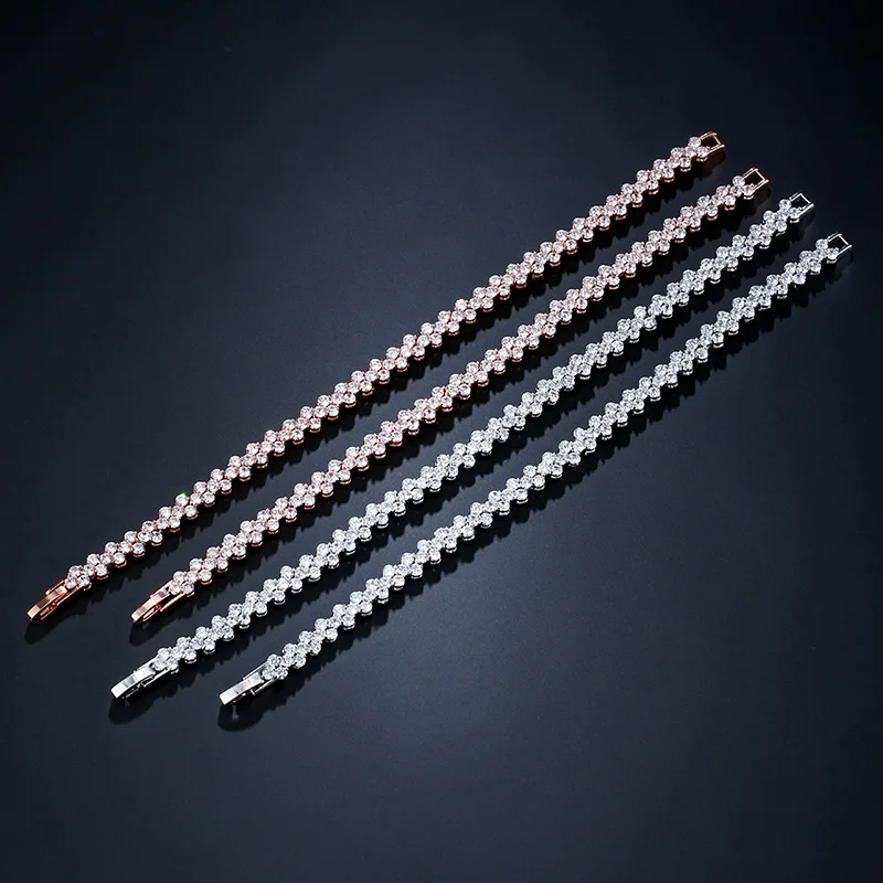 Браслет-цепочка Uilz Женский роскошный браслет с инкрустацией фианитами в римском