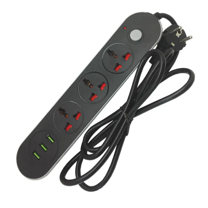 Силовая Лента USB Smart Удлинитель электрический шнур розетка Универсальная Розетка с европейской вилкой Защита от перенапряжения