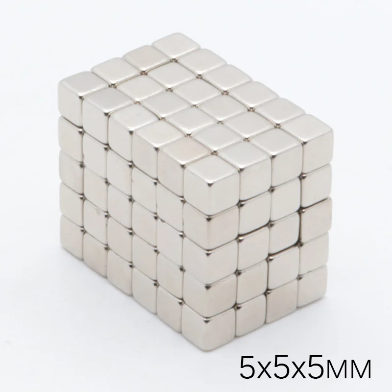 500 шт 5x5x5 мм Мини Класс супер сильный Мощный магнит NdFeB кубический Редкоземельные