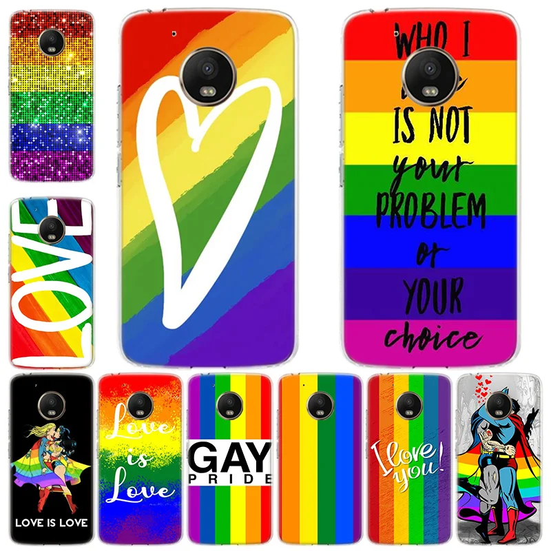 gay lesbian lgbt rainbow pride art phone case for motorola moto one fusion plus vision g9 power g8 g7 play g6 g5 g5s e6 cover free global shipping