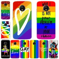 Gay Lesbian LGBT Rainbow Pride ART Phone Case For Motorola Moto One Fusion Plus Vision Power Play G5S Cover