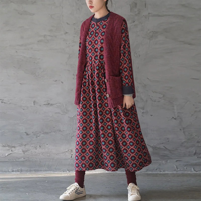 Платье женское демисезонное ТРАПЕЦИЕВИДНОЕ из хлопка с воротником