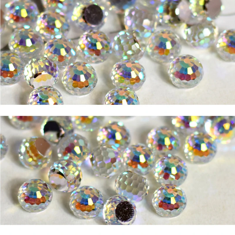 6 мм 8 Хрустальный шар с серебряным покрытием стеклянные кристаллы плоские задние