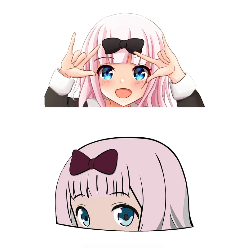 

Dawasaru 3D Cute Chika Fujiwara Anime Girl Peeking Waterproof Car Sticker Decal for Window Bumper Motorcycle Room Laptop Truck