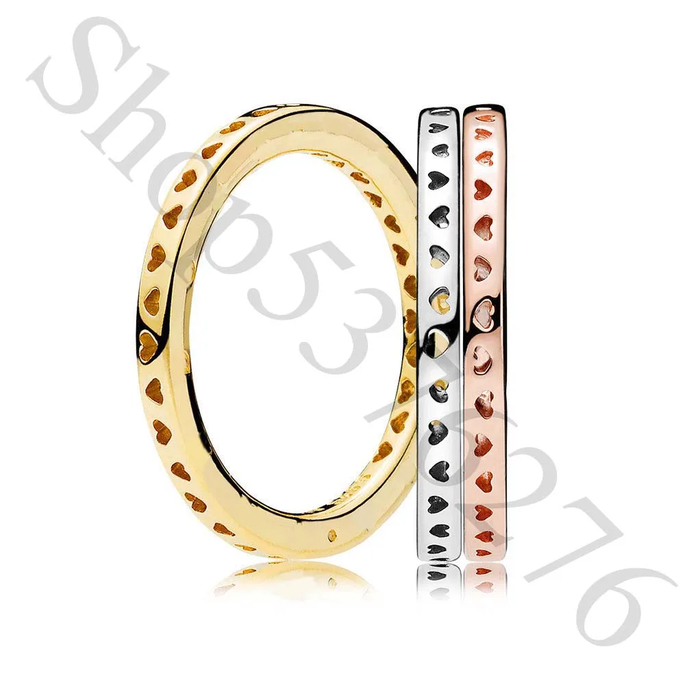 Подлинное 925 пробы Серебряное Оригинальное розовое блестящее Фирменное кольцо