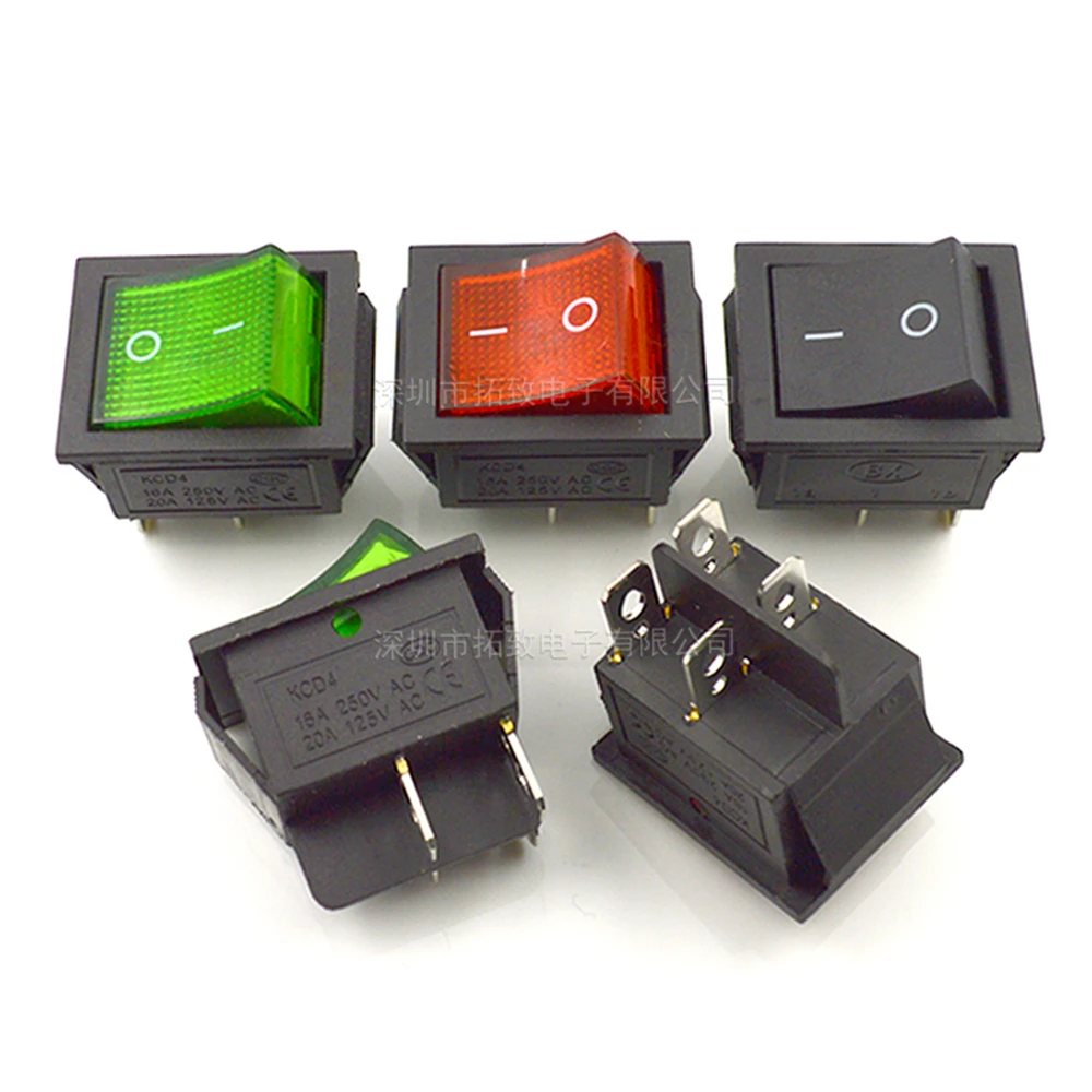 2 шт./лот флейта 4 6 футов файла с переключателем света 16A/250V красный черный