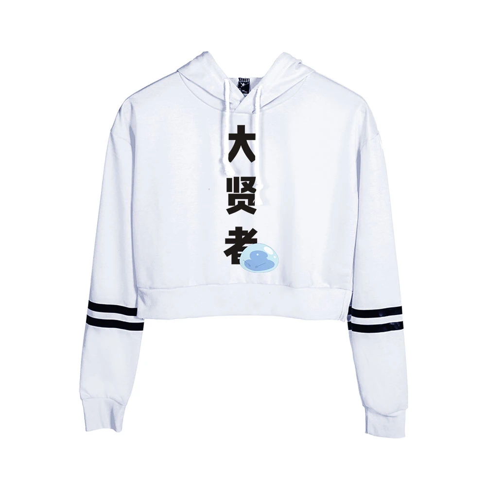 

ThatTimeIGotReincarnatedasaSlime Fashion Cropped Tops Hoodies Women Hooded Crop Top Sweatshirts Anime Casual Clothes