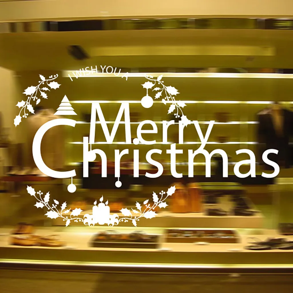 Рождественское украшение виниловая художественная Наклейка на стену для дома