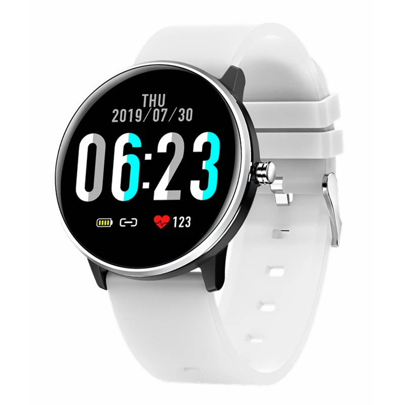 White silicone Умные часы UTELITE MX6 IP68 Водонепроницаемые мужские и женские 1,3 дюймов полный сенсорный экран для сердечного ритма монитор фитнес-трекер для Honor Xiaomi - Цвет: White silicone