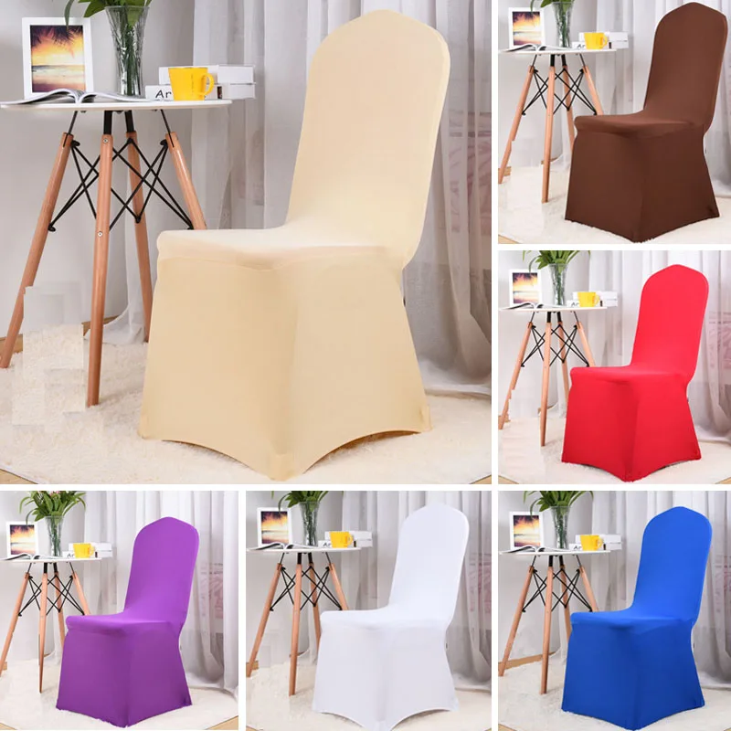 

Чехлы на стулья из спандекса, украшение для свадьбы, банкета, дома, гостиницы, столовечерние, вечеринки, кухонные чехлы на сиденья, 12 цветов