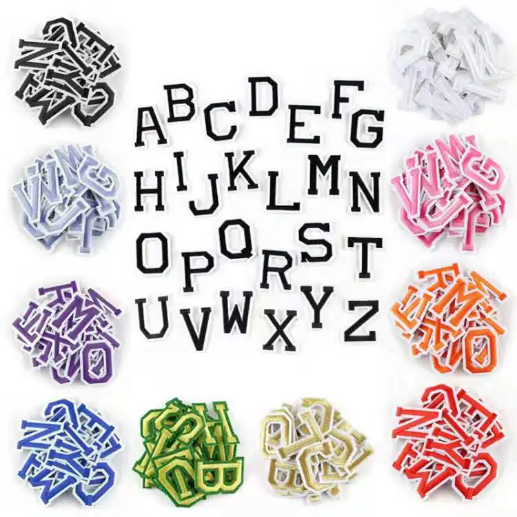 Новый Алфавит на английском языке патчи с вышитыми буквами железа и завязками