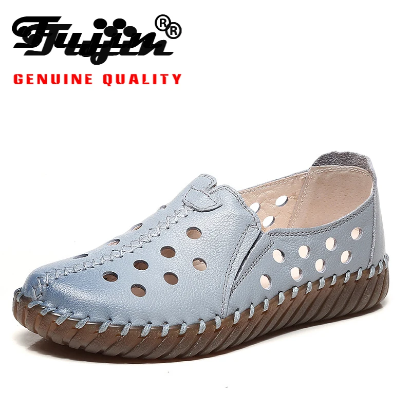 Женские кроссовки без шнуровки Fujin белые из натуральной кожи на плоской