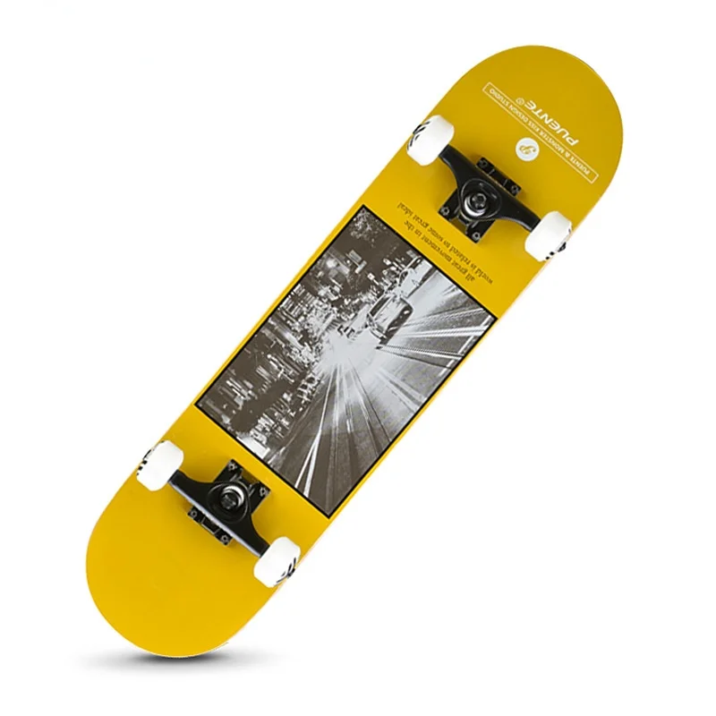 

80cm yellow skateboard longboard adult teenagers girl russia natural wood retro fashion flat-plate double rocker skate boards