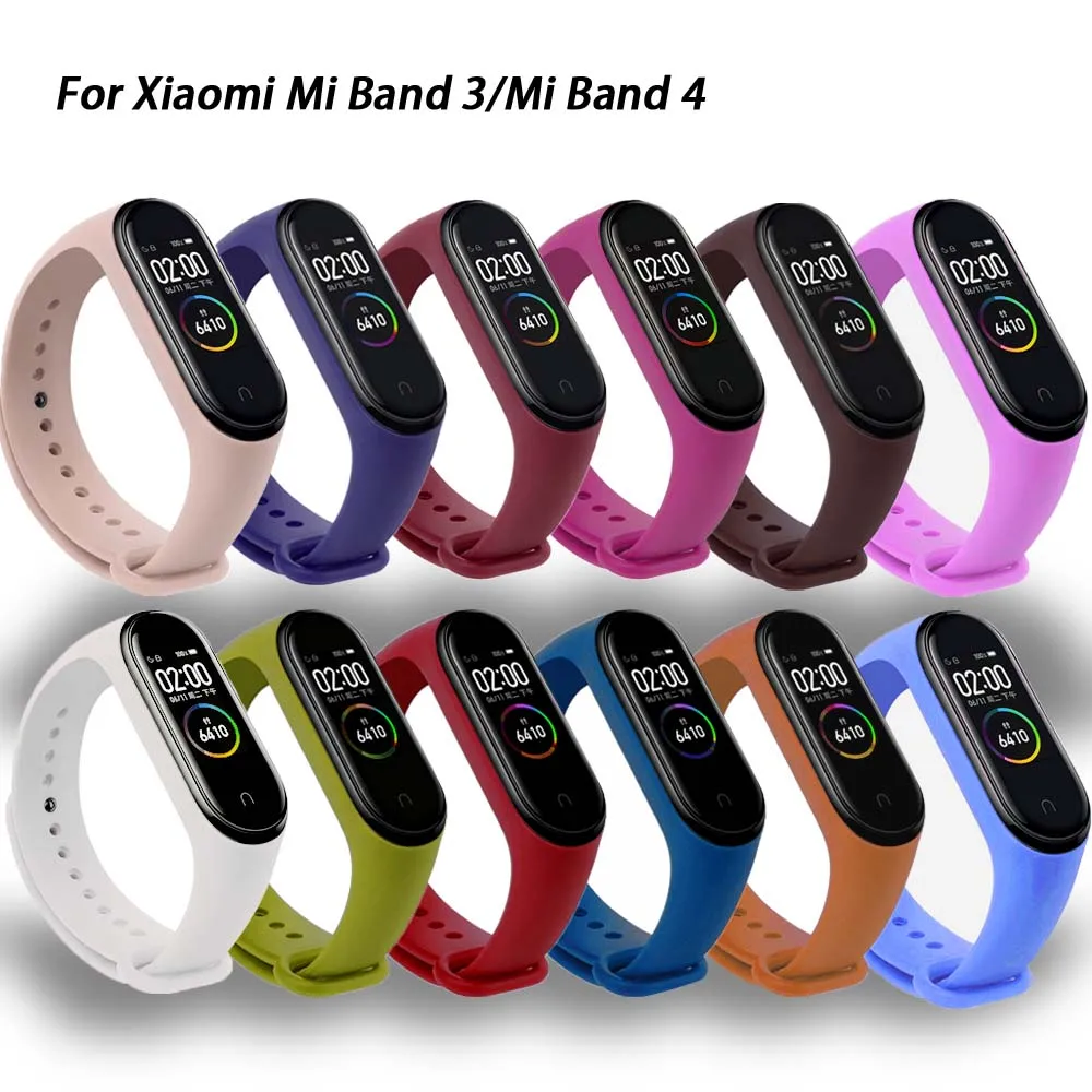 Для Xiaomi mi Band 4 3 силиконовый розовый сменный Браслет ремешок для Xiomi mi band 3 mi Band 4 3 band 4 ремешок на запястье