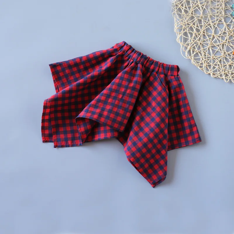 

Summer New Fashion Kids Girls' Two Piece Suit Girls' Pure Cotton Tops + Skirt Suits