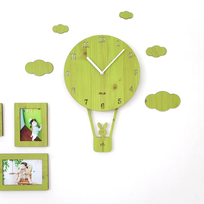 Настенные часы в современном стиле милые Мультяшные уникальные с воздушными
