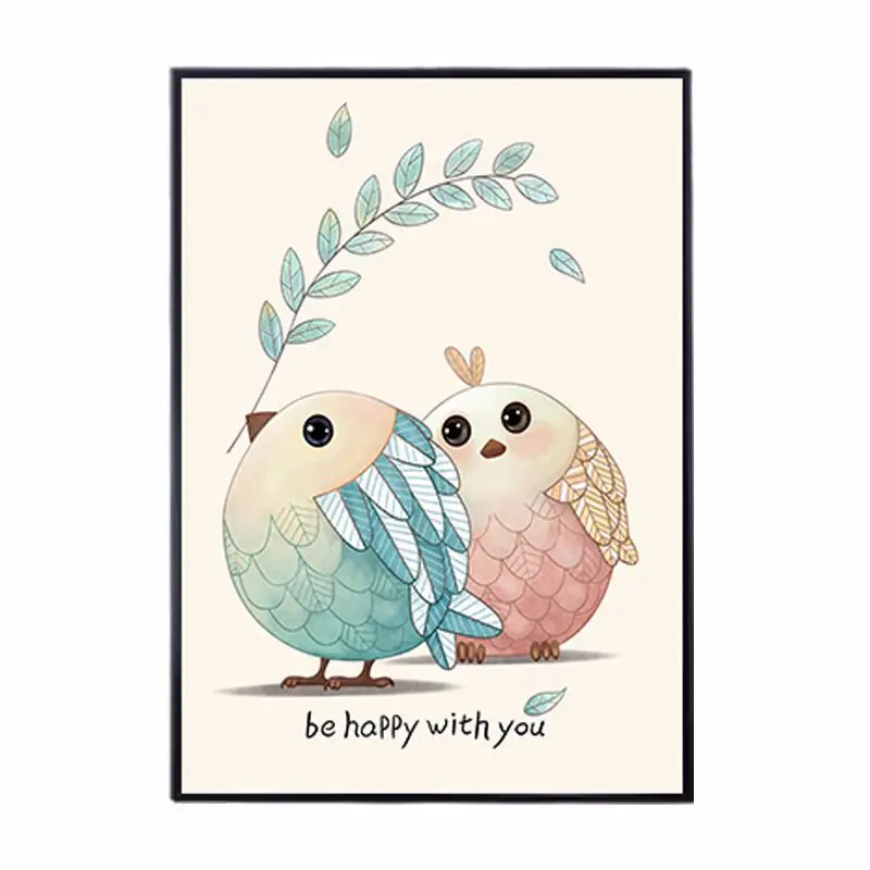 

Feather Cartoon Bird Canvas Painting Wall Art Pictures Prints Home Decor Wall Poster Decoration For Living Room