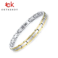stainless steel powerful magnetic bracelet stylish simplicity gold silver color energy health magnetic bracelets gifts for women