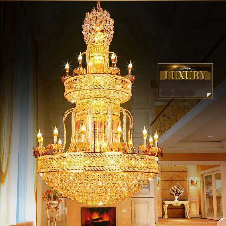 European Crystal Chandeliers Lights Fixture Luxurious LED Modern