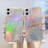 laser love tpu transparent soft rubber phone case for iphone se 2020 11 pro x xs max xr 7 8 plus silicone back cover anti fall