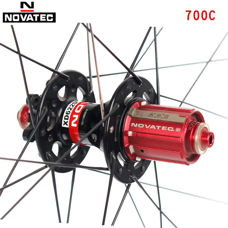Novatec Road bike XD Bicycle parts Aluminum alloy Tube tyre wheels 700C Disc brake 4 Bearings 7-11speed QR Wheel set | Спорт и