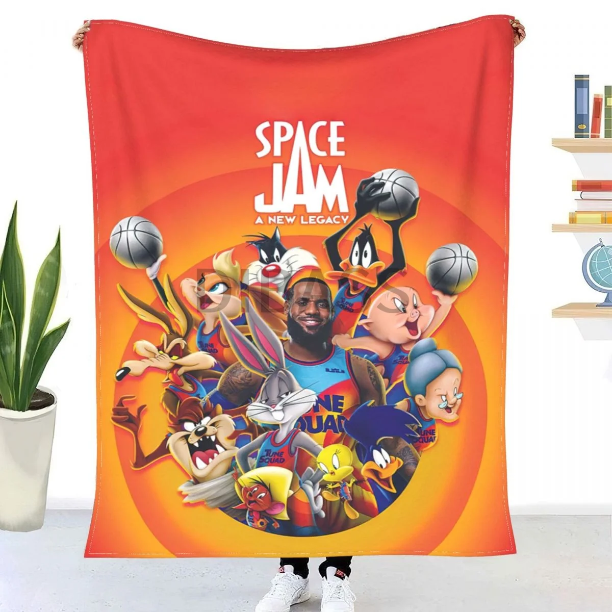 

Space Jam New 3D Printed in Flannel Throw Blanket for Super Soft Blankets, Warm Home Blanket Bed Sofa deco