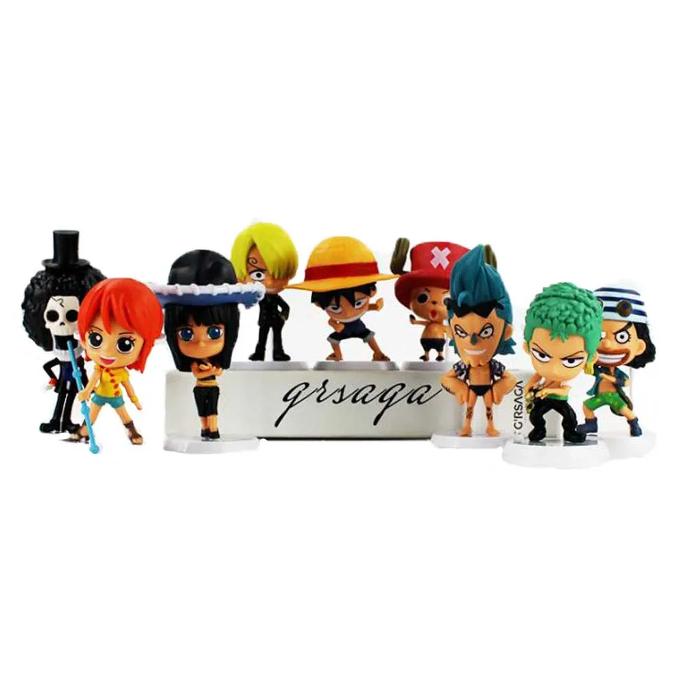 9 шт./лот аниме OP Mini Luffy Nami Robin Zoro Sanji Usopp Chopper Brook Franky Фигурки игрушки | Игрушки и хобби