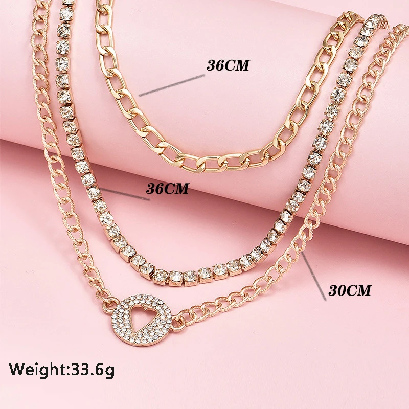 Набор классических женских ожерелий 3 шт./компл. цепочка до ключицы с полыми