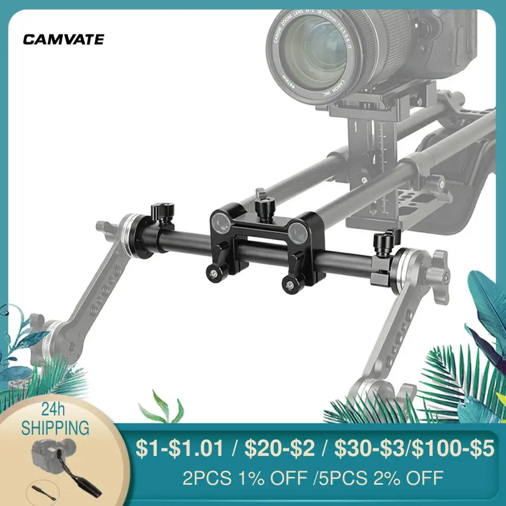 

CAMVATE 15mm Dual Railblock Rod Clamp With ARRI Rosette Connecting Mounts For DSLR Camera Shoulder Rig 15mm Rod Support Sysyem