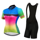 Женская велосипедная одежда 2022, летний велосипедный трикотажный нагрудник, короткий комплект, женская одежда, спортивный костюм, униформа для горного велосипеда, комплект одежды