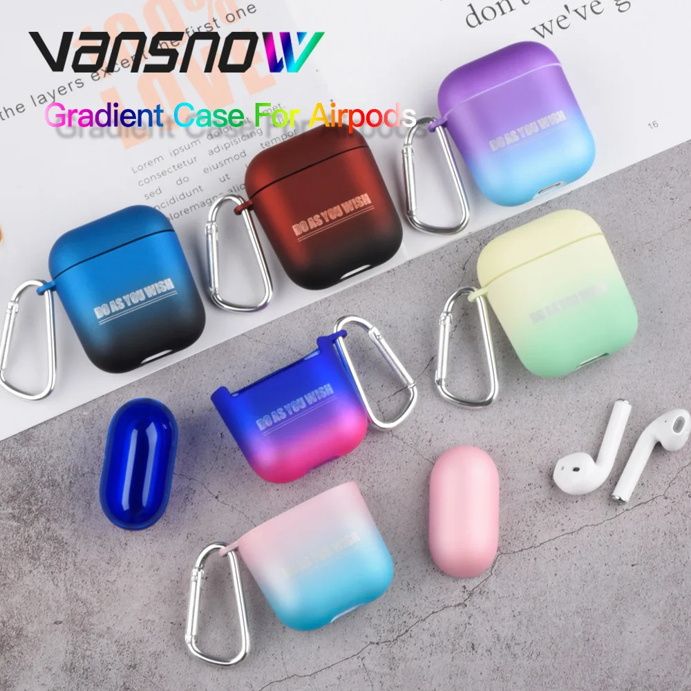 Уникальный градиентный защитный чехол для Airpods, чехол, беспроводной Bluetooth, чехол для наушников, для Airpods 2/1, аксессуары для Airpods