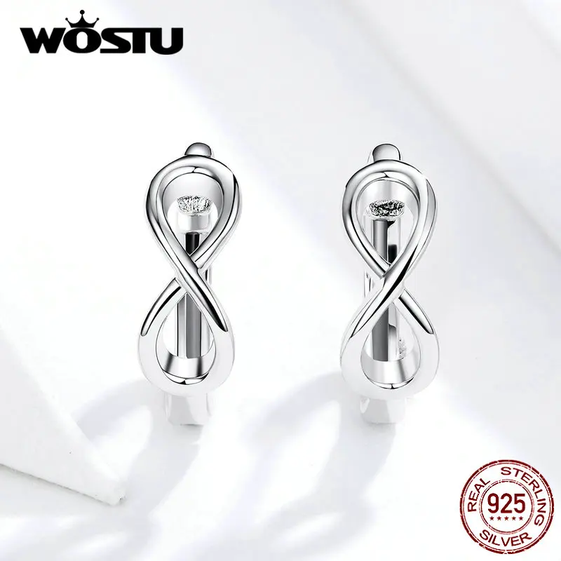 Женские серьги-гвоздики WOSTU серебряные серьги из 100% настоящего 925 пробы подарок