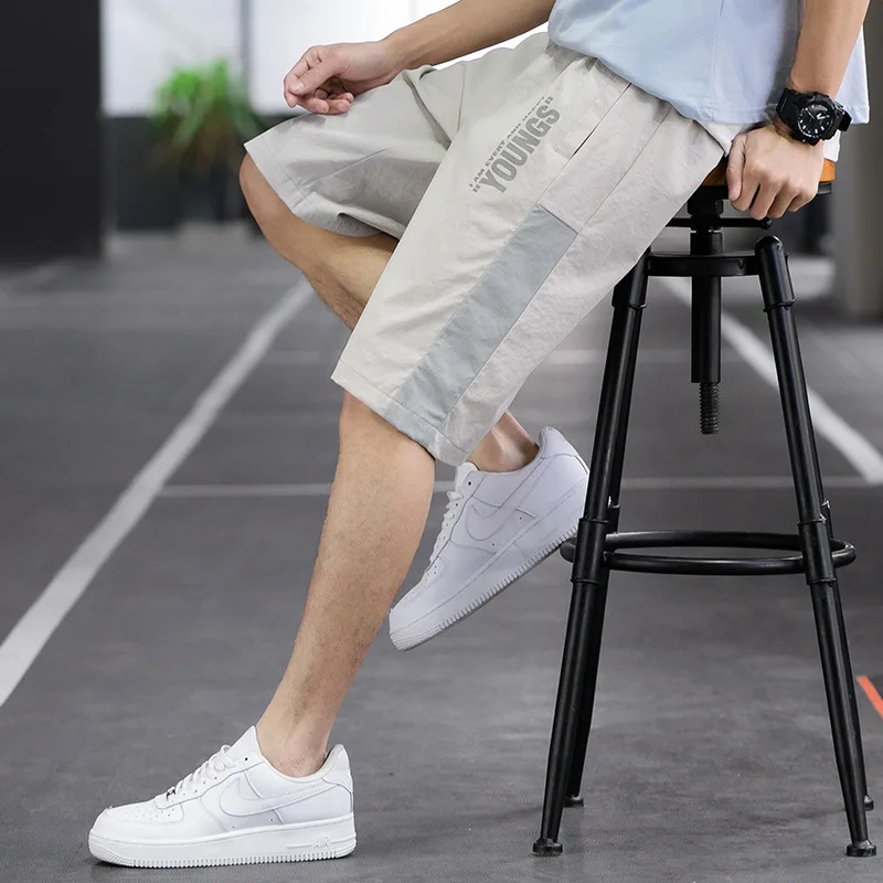 

Летние повседневные шорты, мужские новые удобные трендовые свободные дышащие спортивные брюки, Капри