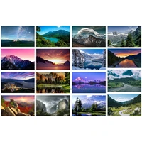 diy diamond painting colorful sky mountain lake trees forest scenery 5d full square rhinestone embroidery home decor