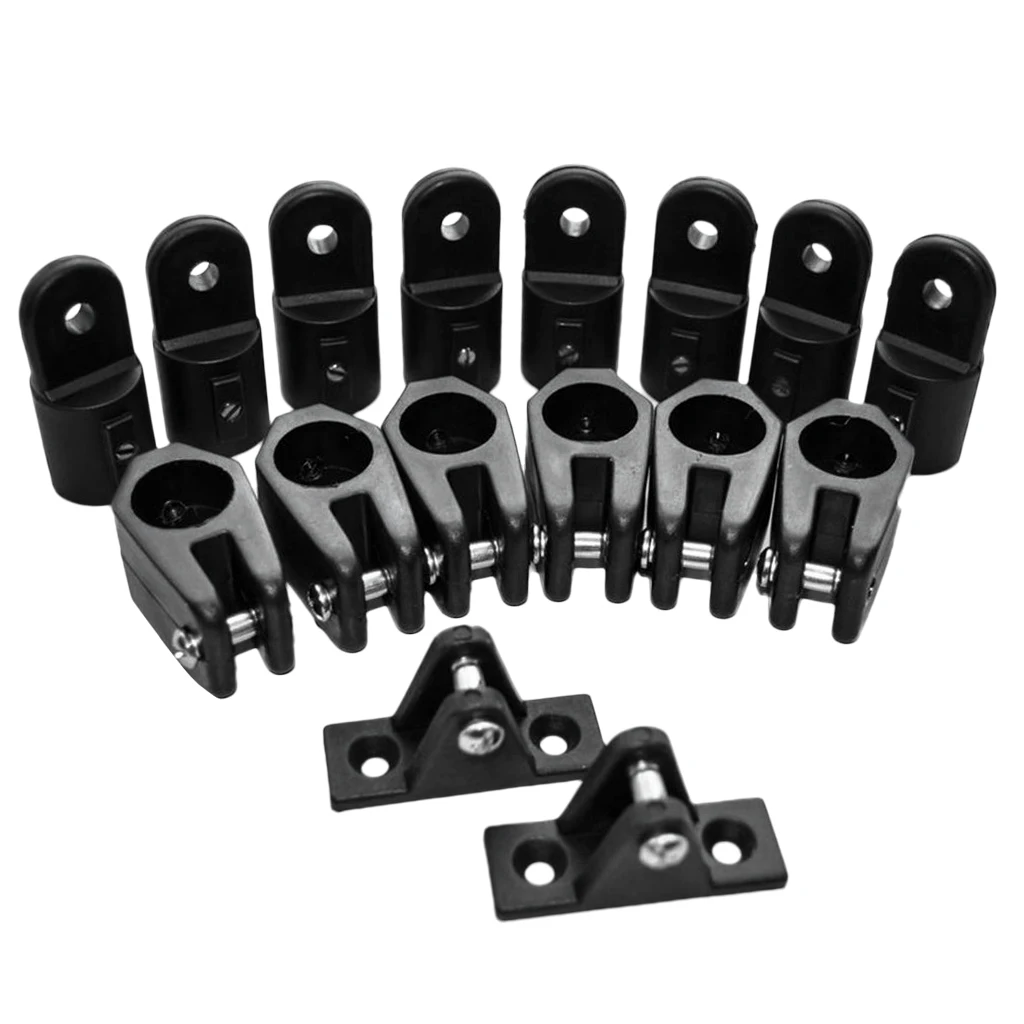 

16x Nylon Boat Bimini Top Deck Hinge Jaw Slide Eye End Caps Fitting Hardware