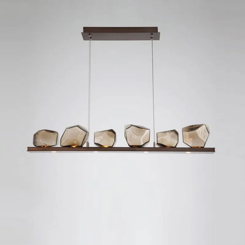 

Modern Glass Art LED Chandelier Simple Living Room Handing Lamp Restaurant Study Room Restaurant Retro Lamps PA0578