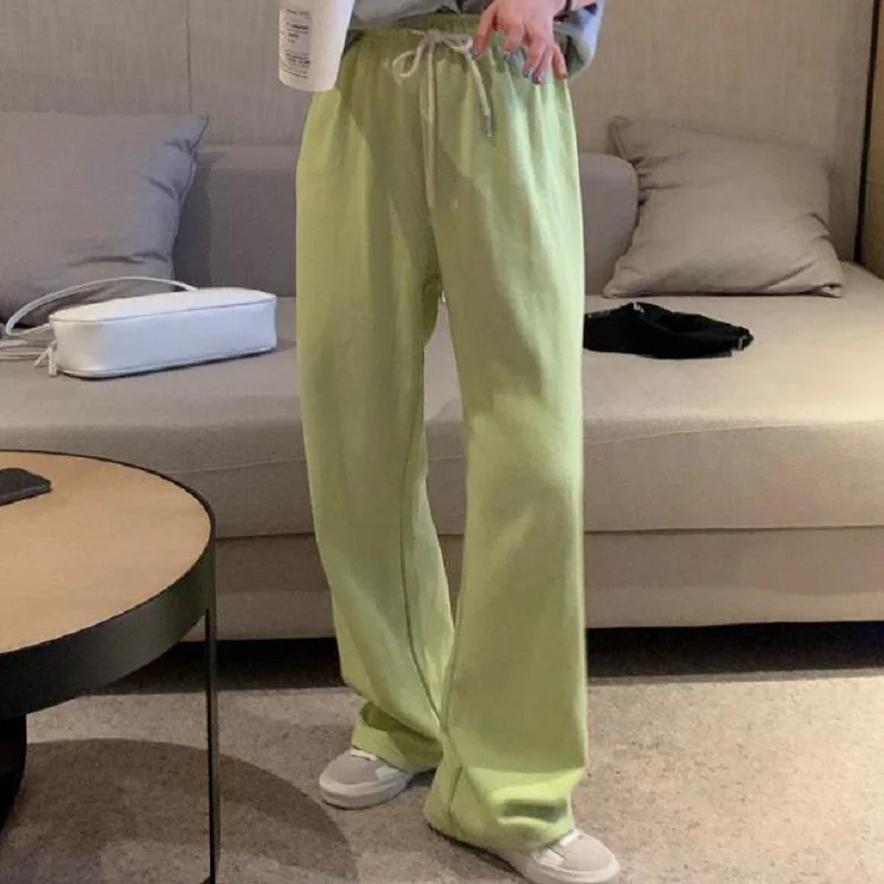 

women Harajuku Green Joggers Sports Pants Women Korean Fashion Oversize Jogging Sweatpants Baggy Wide Leg Trousers For Female