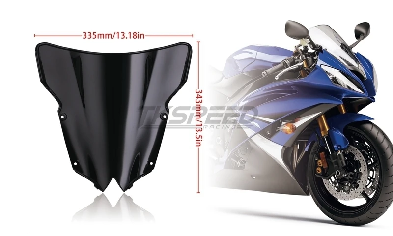 Черный лобовое стекло дымчатое лобовое стекло для Yamaha YZF600 R6 2008 2009 2010 2012 2013