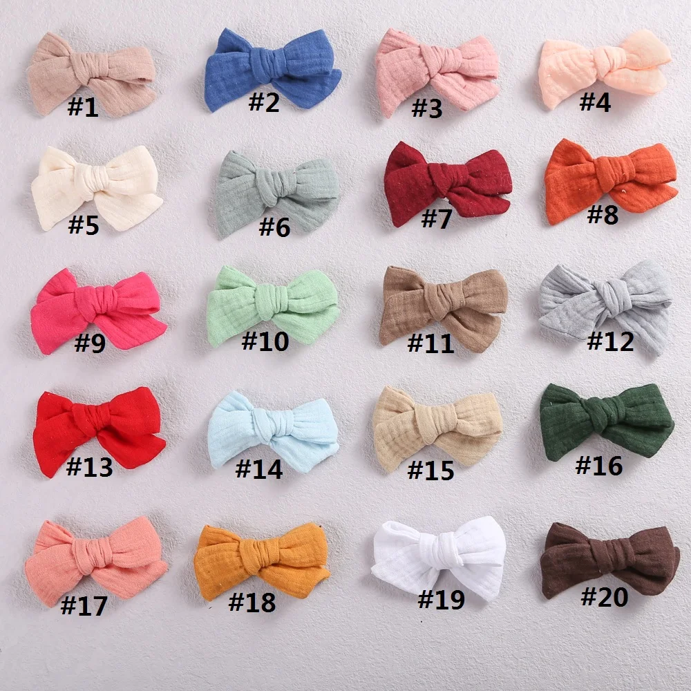 1 Uds. De horquillas de algod&oacute;n con lazo para beb&eacute;, Clip para el pelo para ni&ntilde;a, pasadores de Boutique para beb&eacute; reci&eacute;n nacido, gorro infantil, accesorios para el cabello para beb&eacute;-5