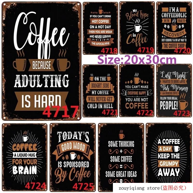 Винтажная вывеска в виде истории кофе металлическая Настенная картина Декор