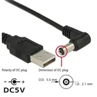 Зарядный кабель olt, USB-штекер с прямым углом, 5,5 мм2,1 мм, 5 в постоянного тока, 1 м, 3 фута, угол 90