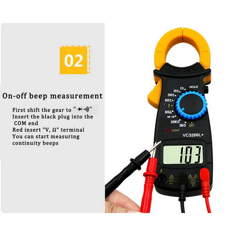 VC3266L Digital Amper Clamp Meter Multimeter Handheld Current Pincers Voltmeter Ammeter AC/DC Ohm Voltage Tester | Инструменты